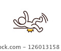 Pictogram of a person who slipped and fell (no face) 126013158
