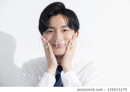 A man doing skin care A man doing skin care 126013279