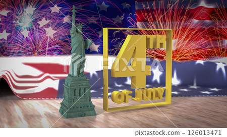 The 4TH July for Independence Day concept 3d Rendering. 126013471