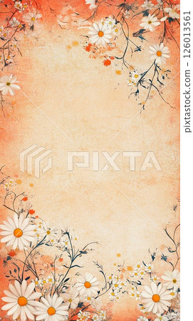 Artistic floral design Delicate blossom decorations around light peach background space 126013561