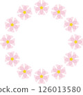 Cute pink floral circle frame 126013580