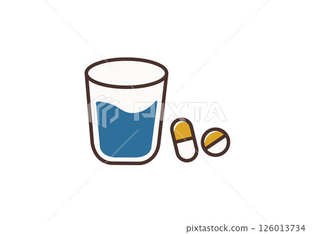Simple medicine and water icon illustration 126013734