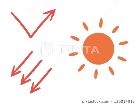 手繪箭頭和太陽 126014012