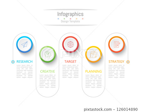 Infographic 5 options design elements for your business data. Vector Illustration. 126014890