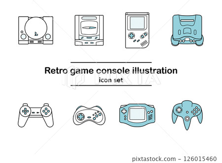 復古遊戲機圖示集-簡單的線條畫風格設計 | PlayStation、Saturn、Game Boy(彩色) 復古遊戲機圖示集-簡單的線條畫風格設計 | PlayStation、Saturn、Game Boy(彩色) 126015460