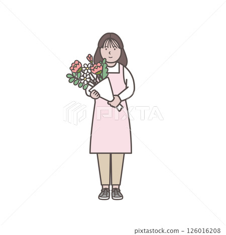 Illustration of a female florist 126016208
