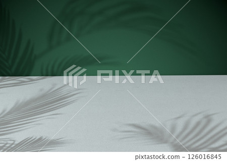 White plane with green wall, 3d rendering. 126016845