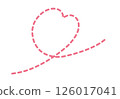 Red dotted curled heart vector illustration 126017041