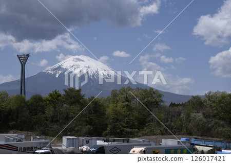 Fuji at the parking area Fuji at the parking area 126017421