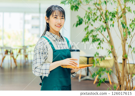 Cafe part-time worker, female 126017615