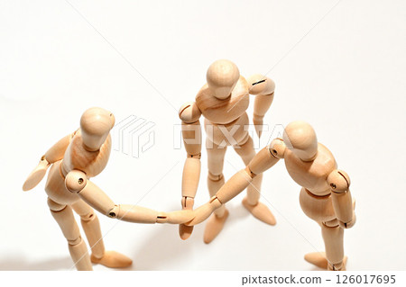 Image of business success circle with hands clasped together Image of business success circle with hands clasped together 126017695