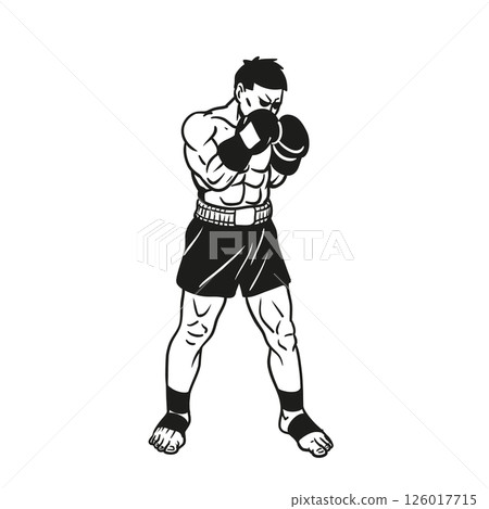 Boxer Fight Drawing Vector Sport 126017715