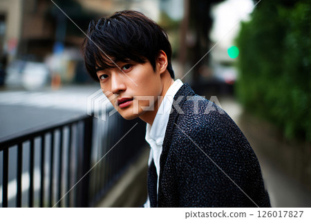 Stylish portraits of handsome Japanese men, showcasing men fashion in celebrity photography Stylish portraits of handsome Japanese men, showcasing men fashion in celebrity photography 126017827