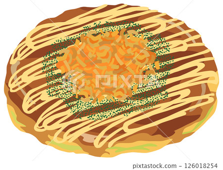 Okonomiyaki illustration vector material 126018254