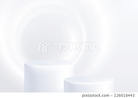 Medical style white background round shaped product display flat platform, hospital, clinic, medical consultation hall wide wide announcement sea report message material sheet 126018443