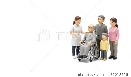 Miniature of a wheelchair patient, his family and a doctor Miniature of a wheelchair patient, his family and a doctor 126018526