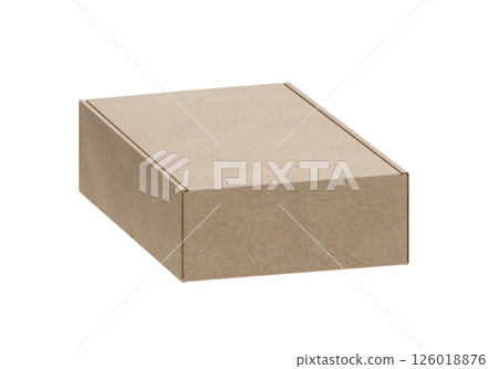 Brown cardboard box on white background Brown cardboard box on white background 126018876