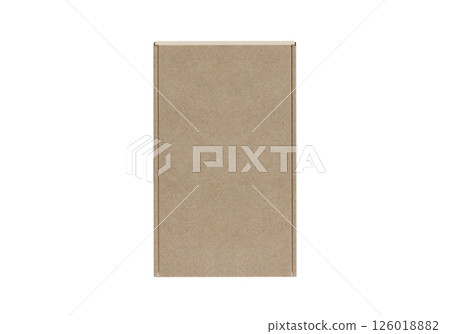 Brown cardboard box on white background 126018882