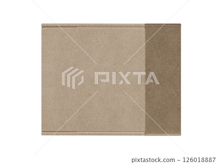 Brown cardboard box on white background Brown cardboard box on white background 126018887