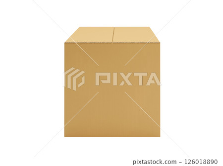 Brown Cardboard paper box isolated on white background 126018890