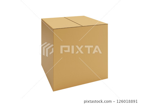 Brown Cardboard paper box isolated on white background 126018891