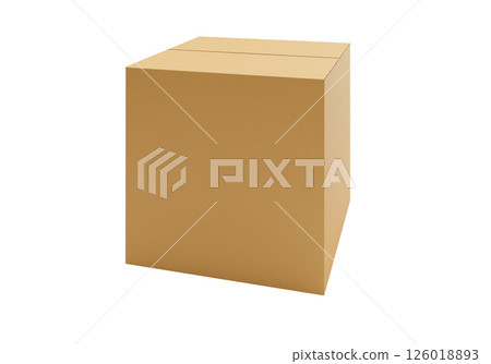 Brown Cardboard paper box isolated on white background 126018893