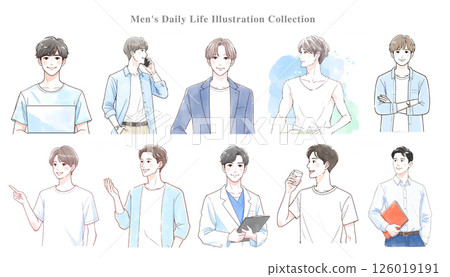 男女的插圖材料集 126019191