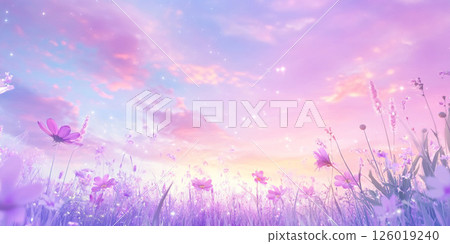 有紫色花朵的風景 126019240