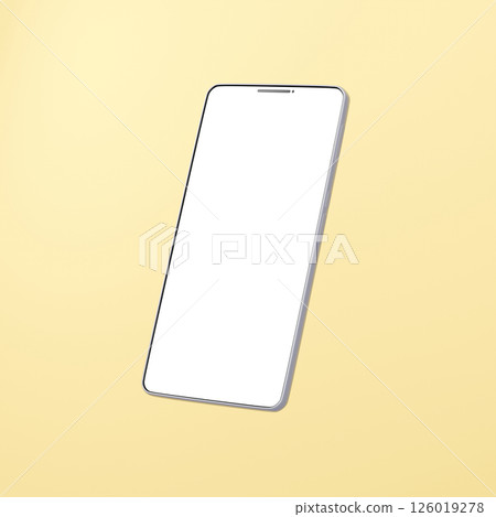 3D material_smartphone_silver_yellow 126019278