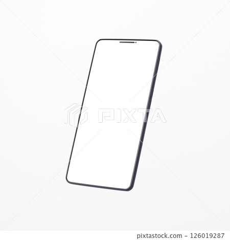 3D material_smartphone_black_white background 126019287
