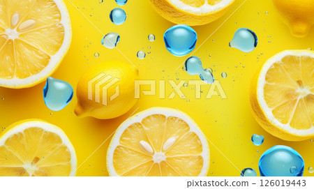 Fresh lemon background material 126019443