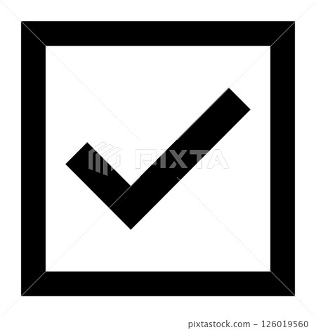 簡單複選標記向量資料傳單、網頁、影片素材單色 126019560