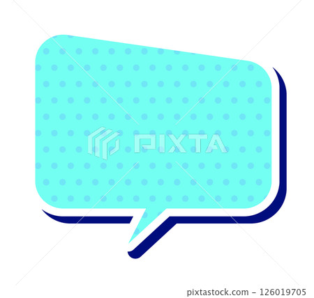 A speech bubble that can be used in the summer. Three-dimensional vector data. Flyers, magazines, web, video materials. Polka dots included. Light blue. 126019705