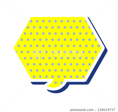 A speech bubble that can be used in the summer. Three-dimensional vector data. Flyers, magazines, web, video materials. Polka dots included. Yellow. 126019737