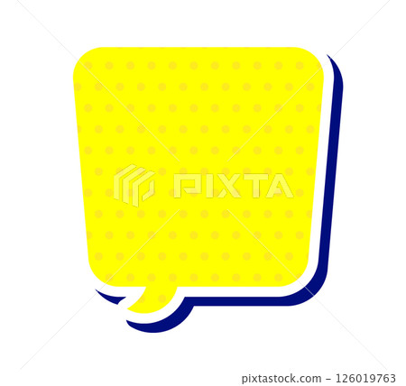 A speech bubble that can be used in the summer. Three-dimensional vector data. Flyers, magazines, web, video materials. Polka dots included. Yellow. A speech bubble that can be used in the summer. Three-dimensional vector data. Flyers, magazines, web, video materials. Polka dots included. Yellow. 126019763