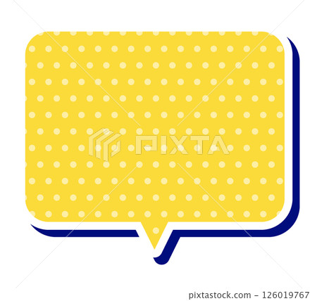 A speech bubble that can be used in the summer. Three-dimensional vector data. Flyers, magazines, web, video materials. Polka dots included. Orange. 126019767