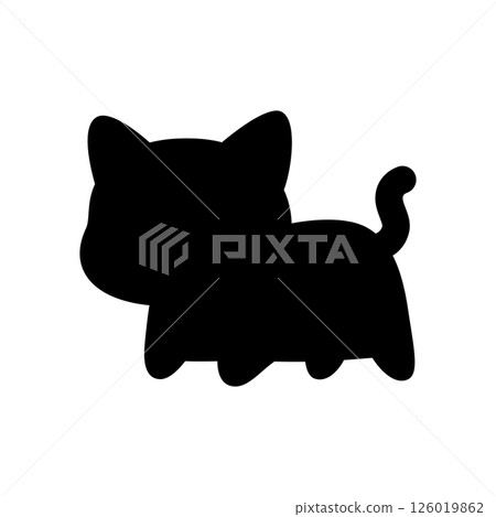 cat vector icon kitten calico pet cartoon character logo doodle silhouette symbol illustration isolated design 126019862