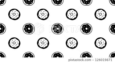 donut seamless pattern vector baked bakery bread food cartoon character scarf isolated repeat wallpaper tile background gift wrapping paper doodle illustration design 126019871