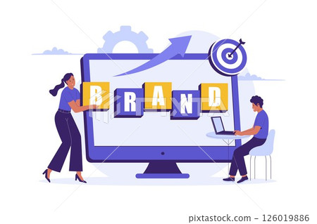 Illustration of Brand Management Strategy and Marketing Development Illustration of Brand Management Strategy and Marketing Development 126019886