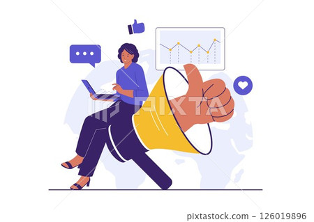 Illustration of Positive Public Relation and Media Engagement Strategy 126019896