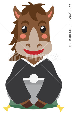 Horse character wearing a kimono 126019966