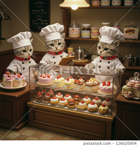 Meeting time for cat pastry chefs 126020004