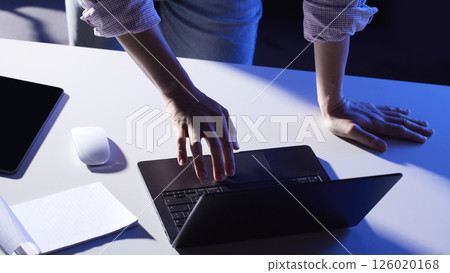 People working together and sharing ideas in a modern business environment. 126020168