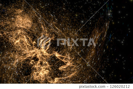 Glowing particles with wavy pattern, magical Glowing particles with wavy pattern, magical 126020212
