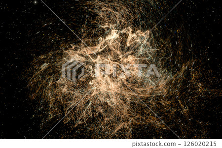 Glowing particles with wavy pattern, magical Glowing particles with wavy pattern, magical 126020215