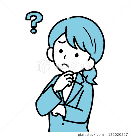 穿著西裝的好奇 OL 女人的插圖 126020237