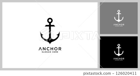 anchor silhouette perfect for nautical-themed designs 126020411