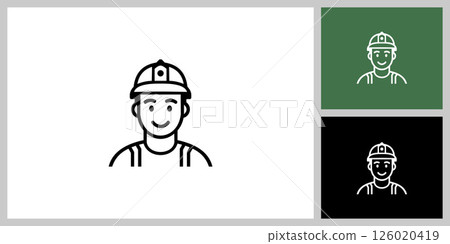 people icon in flat style. line icon. people icon in flat style. line icon. 126020419