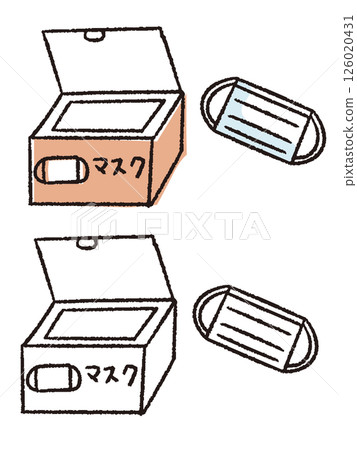 Pen-drawn wind mask and box 126020431