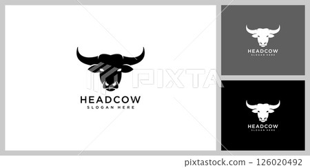 cow head silhouette logo vector 126020492